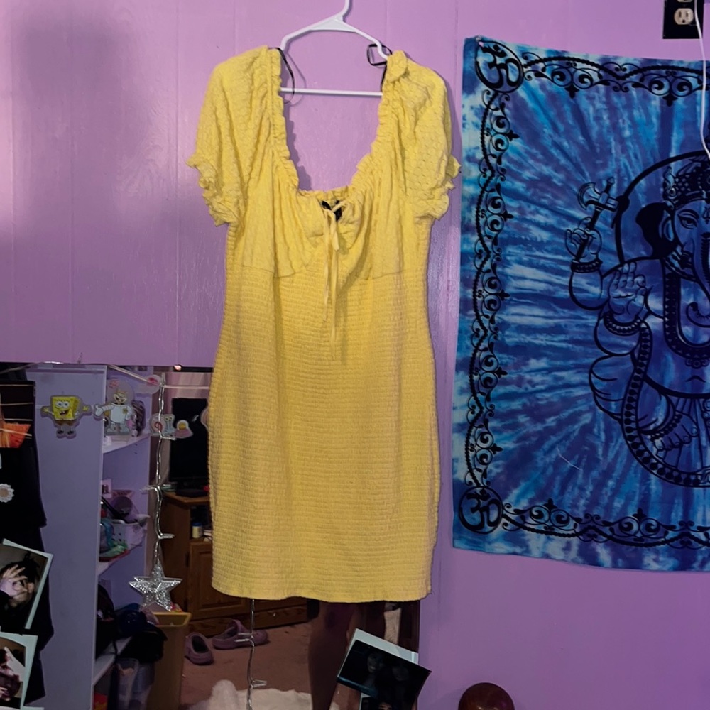 Off the shoulder Yellow Dress